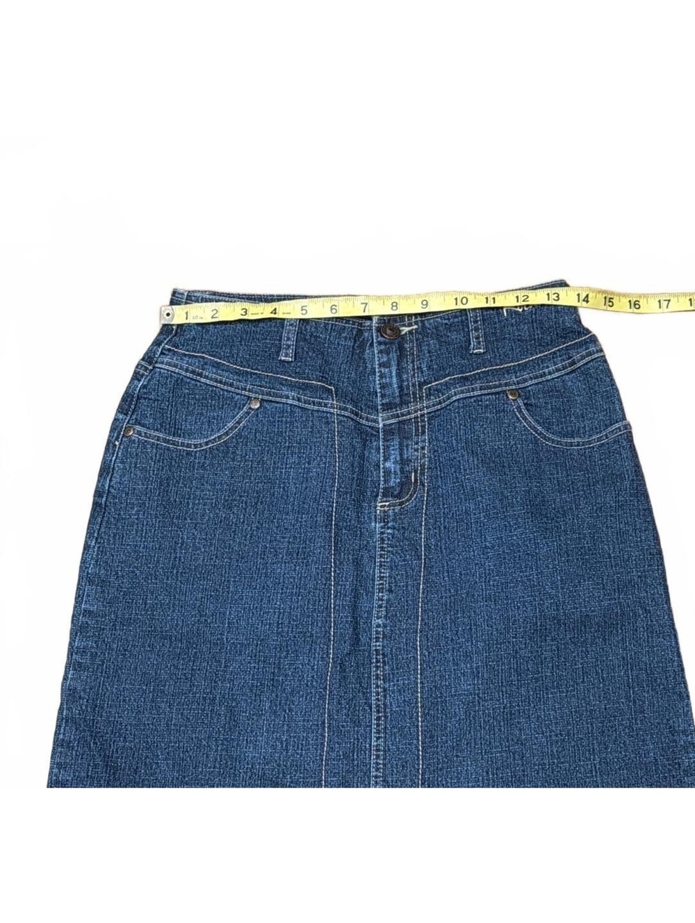 Y2k Rocawear Denim Blue Jean Skirt Size 16 Vintage Midi - Picture 5 of 6